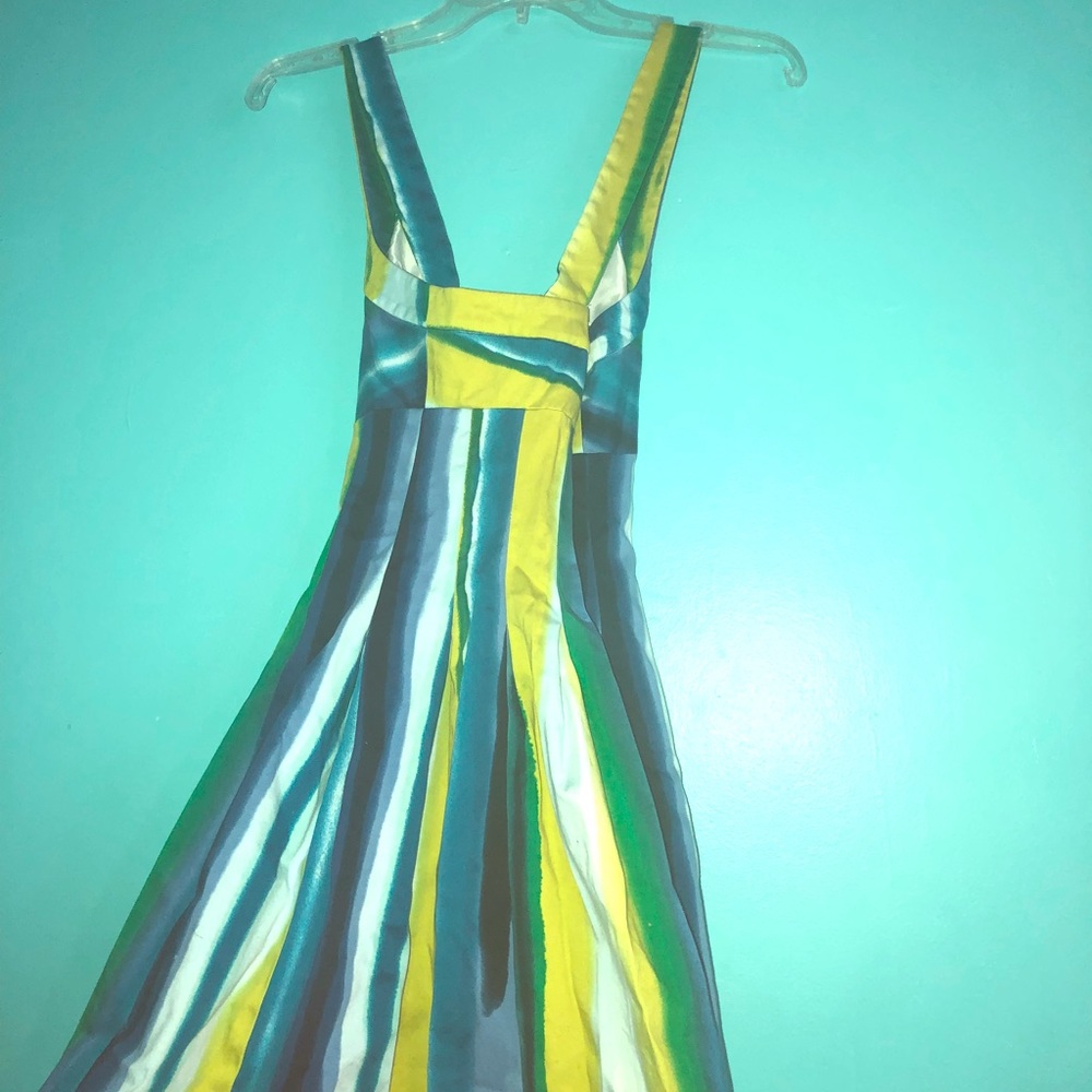 Blue & Green Cross Strap Dress